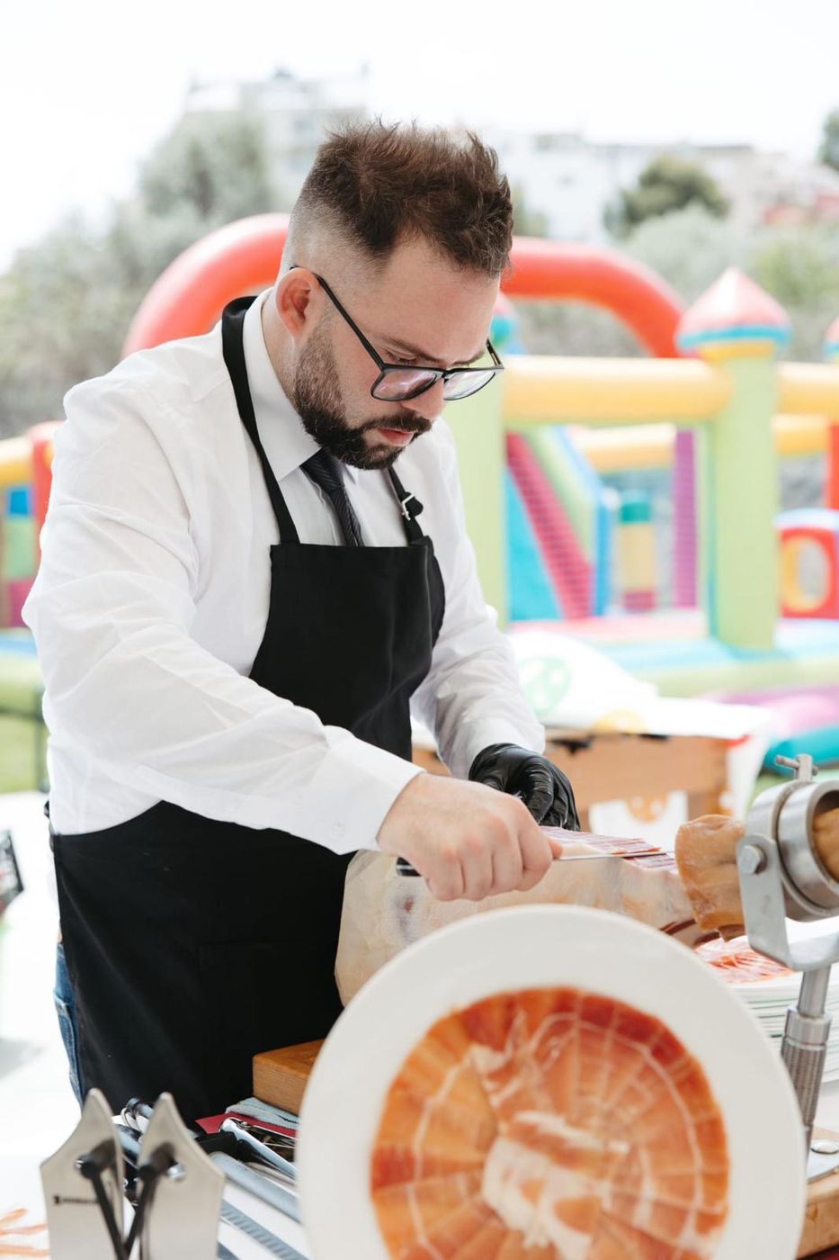 Corte de jamón en evento de bodas en Murcia
